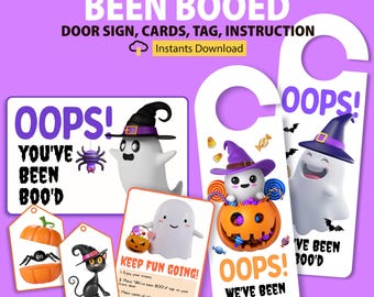 You've Been Booed Halloween Kit: Printable Game, Sign & Tags (PDF Download)