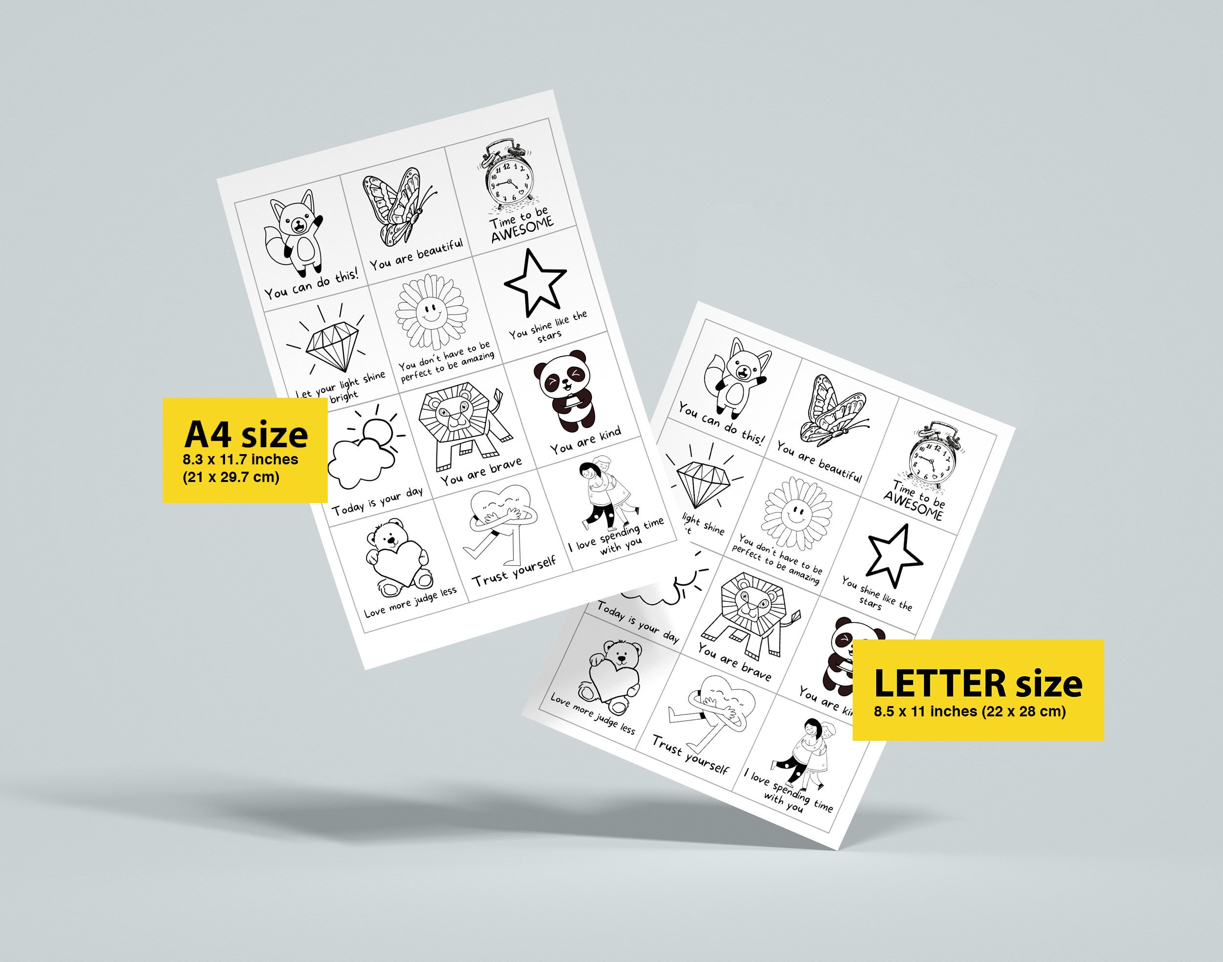Kindness Cards for Kids PRINTABLE, Compliment Coloring Cards, Kindness ...