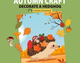 Hedgehog Autumn Craft Template: Kids Thanksgiving Activity (PDF Download)