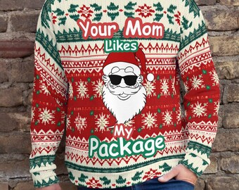 Maglione Di 'Natale' Con Babbo Natale - BLU - - 15.00