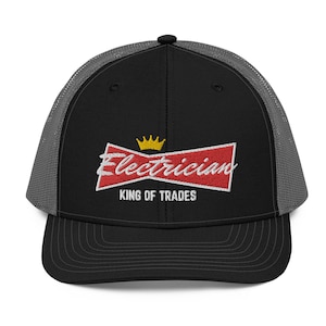Electrician Hat, King Of Trades, Electrician Gifts, Electrician Gear, Union Electrician, Blue Collar, Electrician Apparel, Fathers Day Gift