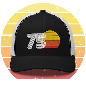 Sombrero de 50 cumpleaños, sombrero retro de 1975, regalo de 50 cumpleaños, regalo de 50 cumpleaños para mujer, sombrero vintage, regalo de 50 cumpleaños para mamá, regalo personalizado