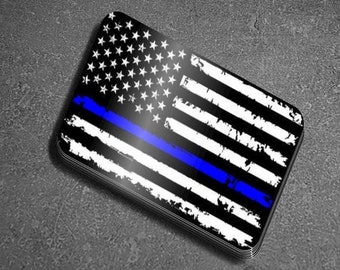 Thin Blue Line Sticker, Waterproof Vinyl Sticker, Support Law Enforcement, Police Officer Gift, Water Bottle Sticker, Thin Blue Line Gifts