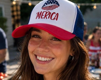 Sombrero Merica, Sombrero del 4 de julio, Día de la Independencia, EE.UU., Rojo, Blanco y Azul, 4 de julio, Sombrero de América, Sombrero Patriótico, Sombrero de EE.UU.