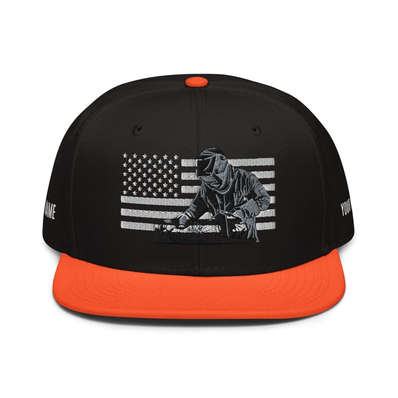 Welder Hat, Welder Snapback Hat, Welder Gift, Personalized Hat, Union Welder, Welder Dad Gift, Welder, American Flag Hat