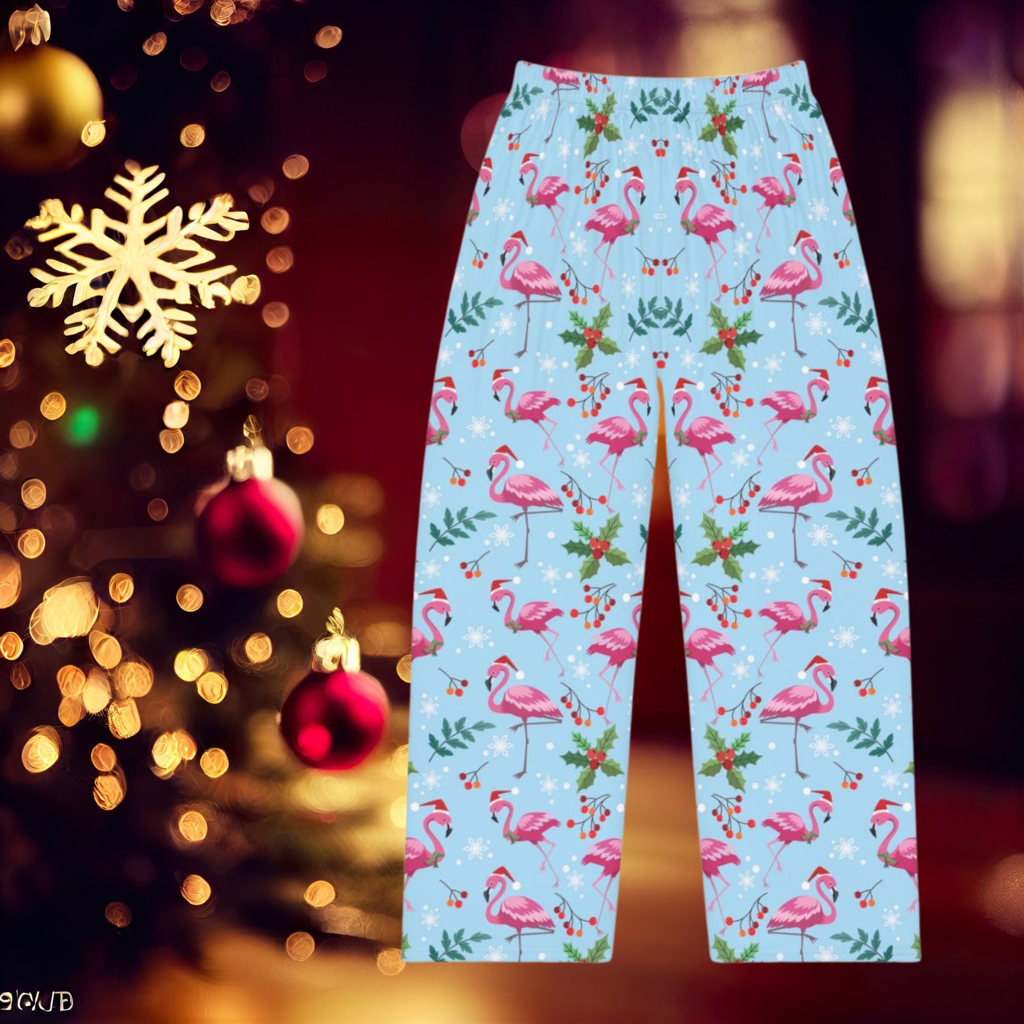 Christmas flamingo pajamas hotsell