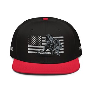 Welder Hat, Welder Snapback Hat, Welder Gift, Personalized Hat, Union Welder, Welder Dad Gift, Welder, American Flag Hat