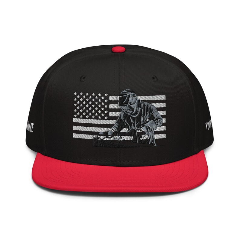 Welder Hat, Welder Snapback Hat, Welder Gift, Personalized Hat, Union Welder, Welder Dad Gift, Welder, American Flag Hat