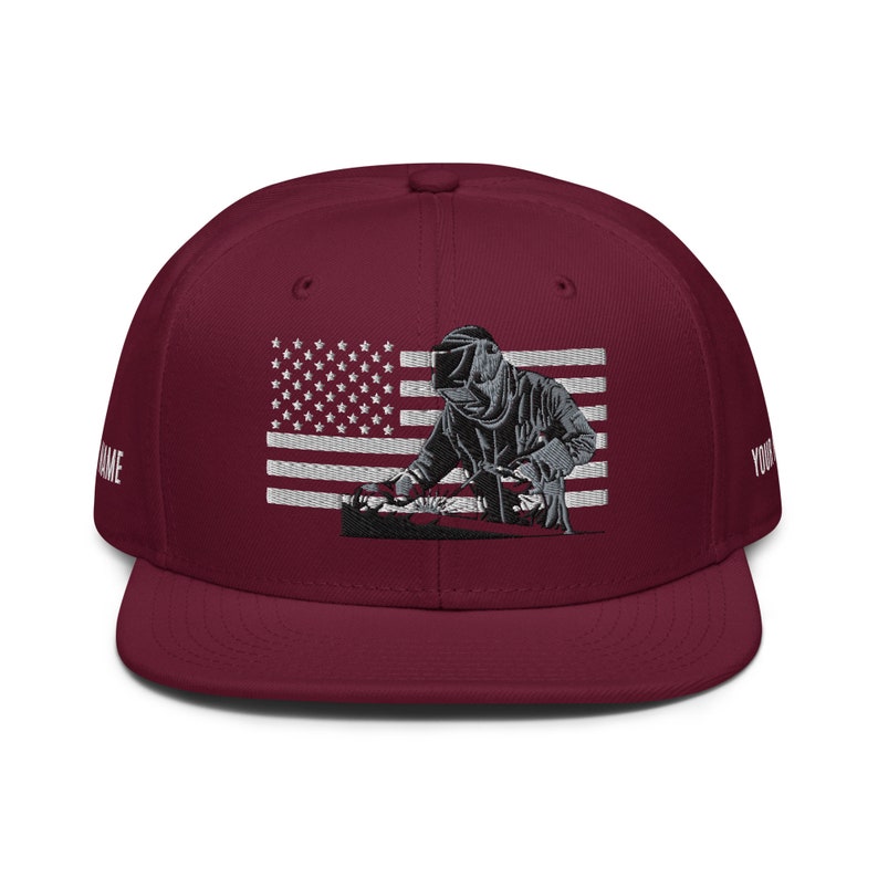 Welder Hat, Welder Snapback Hat, Welder Gift, Personalized Hat, Union Welder, Welder Dad Gift, Welder, American Flag Hat