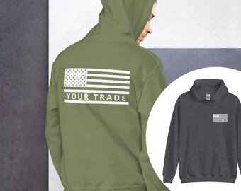 Bluza z kapturem na zamówienie, bluza z kapturem American Trade, prezent dla pracownika budowlanego, pracownik fizyczny, wsparcie rzemiosła, Jane wszystkich zawodów, prezent spersonalizowany