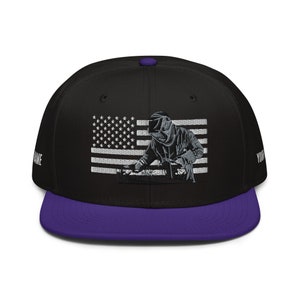 Welder Hat, Welder Snapback Hat, Welder Gift, Personalized Hat, Union Welder, Welder Dad Gift, Welder, American Flag Hat