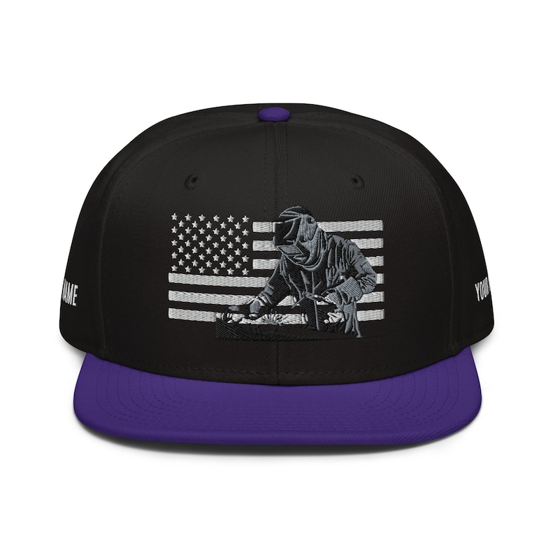 Welder Hat, Welder Snapback Hat, Welder Gift, Personalized Hat, Union Welder, Welder Dad Gift, Welder, American Flag Hat