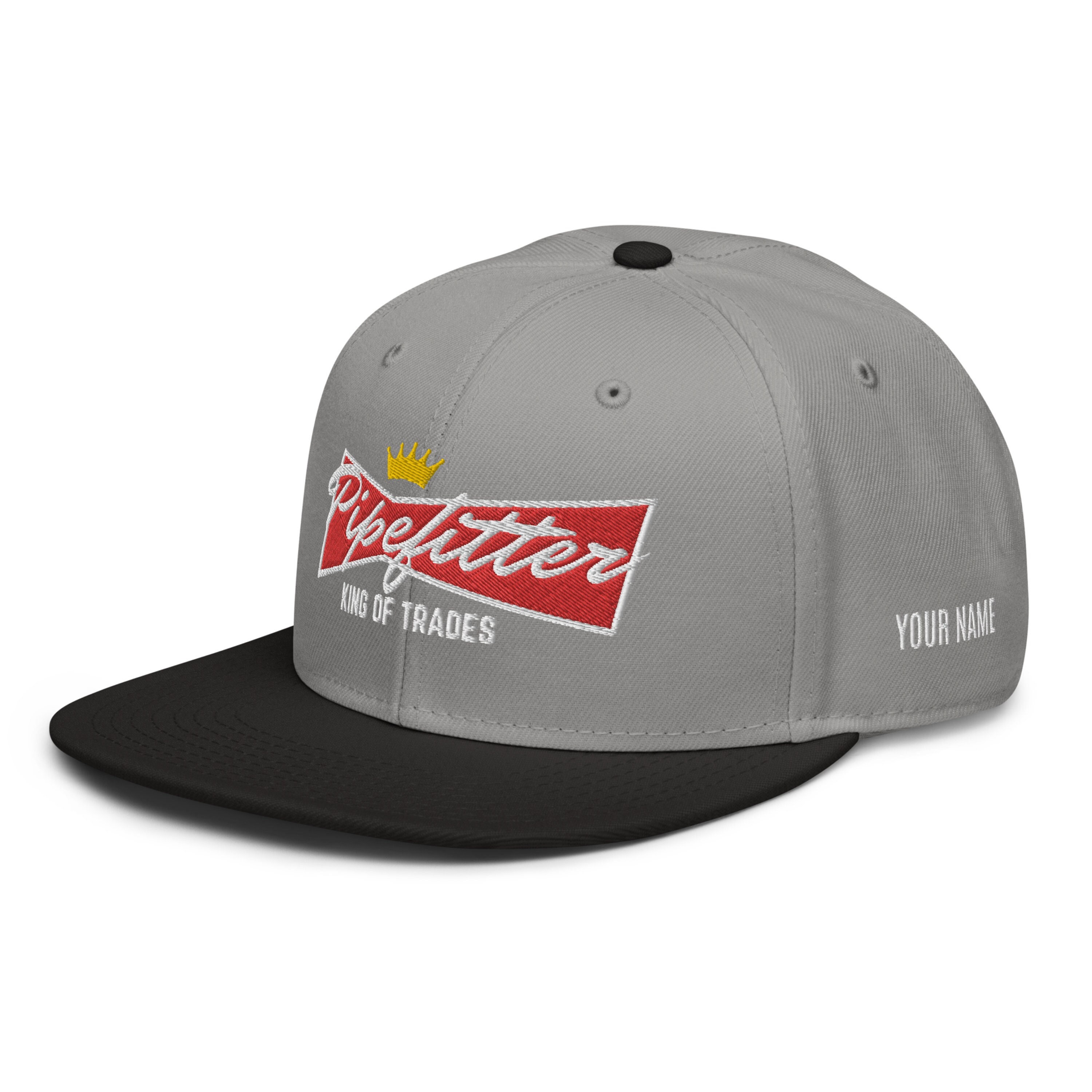 Gorro de instalador de tuberías, gorro personalizado, rey de los oficios, regalo de instalador de tuberías, instalador de tuberías sindicalizado, esposa de instalador de tuberías, instalador de tuberías, gorro de visera plana bordado