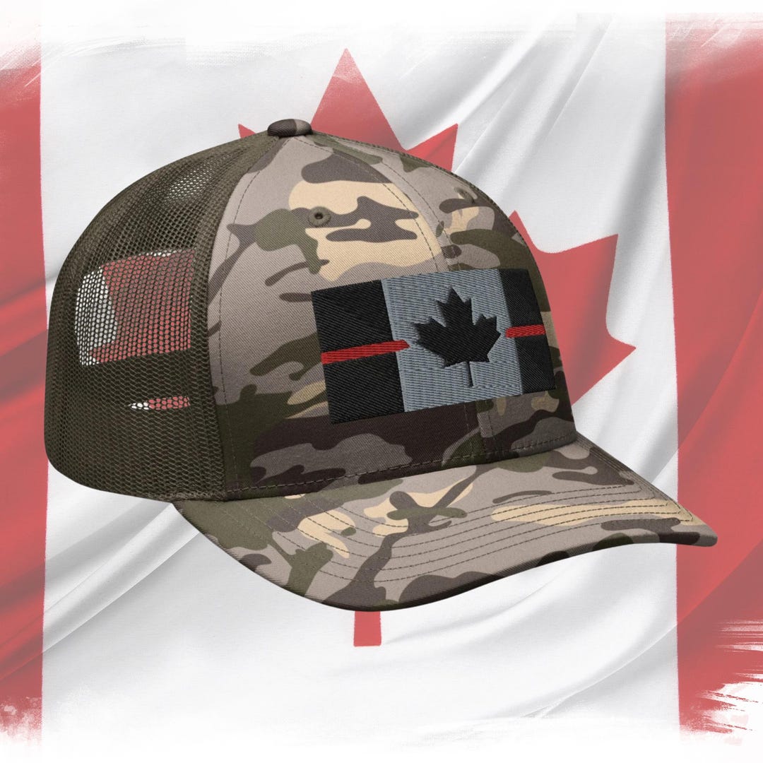 Canada Fire Hat Canadian Thin Red Line Camo Hat: Firefighter First Responder - Etsy