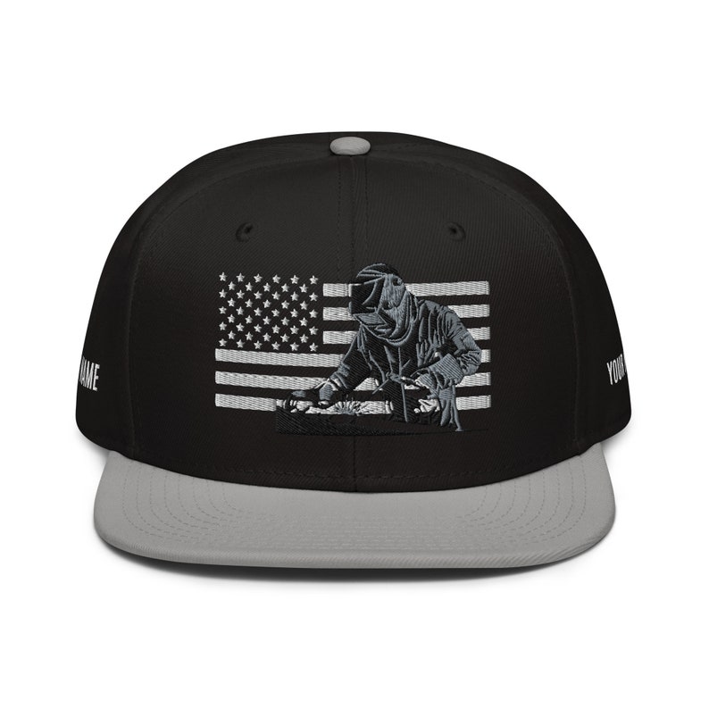 Welder Hat, Welder Snapback Hat, Welder Gift, Personalized Hat, Union Welder, Welder Dad Gift, Welder, American Flag Hat
