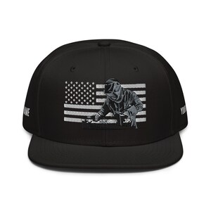 Welder Hat, Welder Snapback Hat, Welder Gift, Personalized Hat, Union Welder, Welder Dad Gift, Welder, American Flag Hat