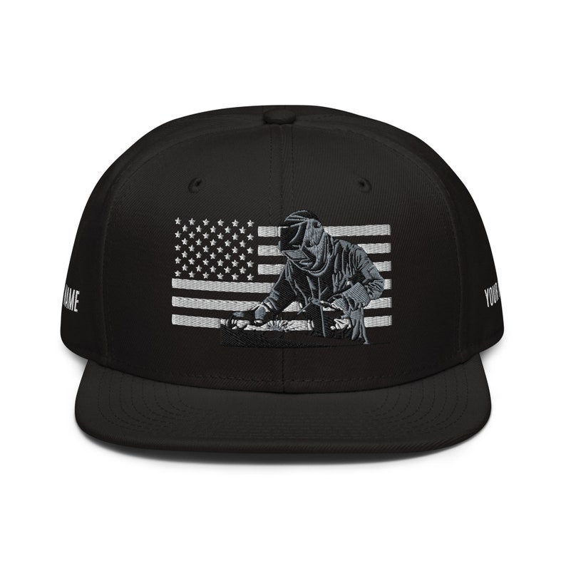 Welder Hat, Welder Snapback Hat, Welder Gift, Personalized Hat, Union Welder, Welder Dad Gift, Welder, American Flag Hat