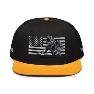 Welder Hat, Welder Snapback Hat, Welder Gift, Personalized Hat, Union Welder, Welder Dad Gift, Welder, American Flag Hat