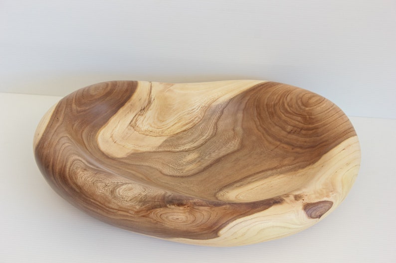 Large Wooden Fruit Bowl Decorative Wood Bowl Hand Carved Etsy Canada