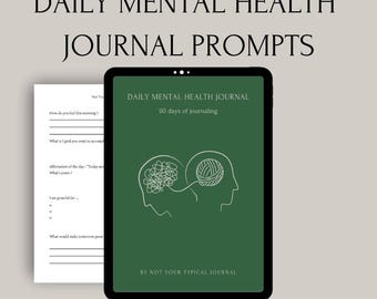 Daily Mental Health Journal - 90 days of journaling and prompts - 8.5x11'' US Letter Format | Digital Download or Printable by NYTJ