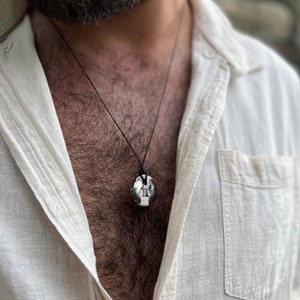 Gemini Protective Jewelry | Ceramic Necklace with Lead Pouring | Copper and Lead Leather Necklace | Anti-Allergic Glaze | Zodiac Jewelry