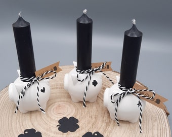 Sweet lucky pig candle holder made of Keraflott with candle