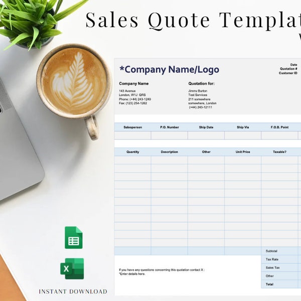 Sales Quote | Quote Template | Job Quote | Quotation | Price Quote | Job Proposal Template | Business | Small Business Template | v2.0