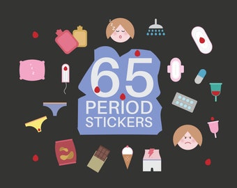 Digital Period Stickers| Cute Period Stickers Printable| GoodNotes Period Stickers| Period Tracking Stickers| Menstrual Cycle Sticker Sheet
