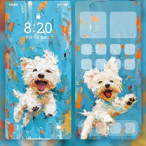 Pets Oil Paint Portrait Wallpaper|Cute Dog Inspired by Fairy Tale|iPhone Wallpaper|Summer Vibe Wallpaper|Digital Download