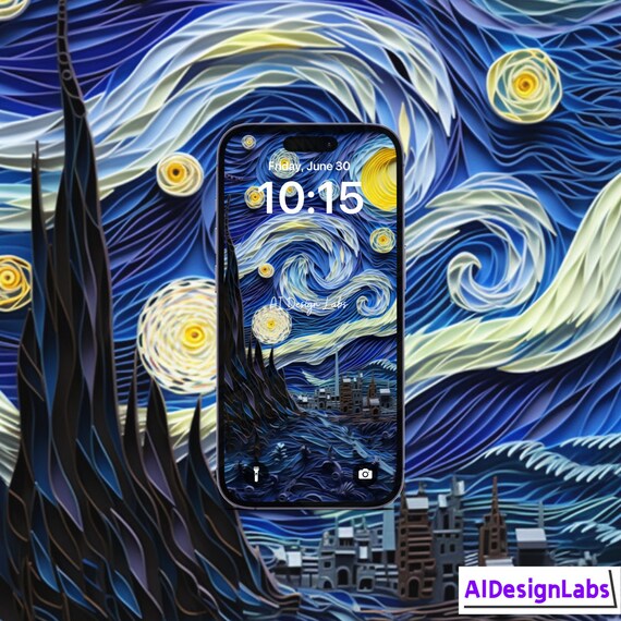 Van Gogh Inspired Wallpaper iPhone Wallpaper Starry Night Vase