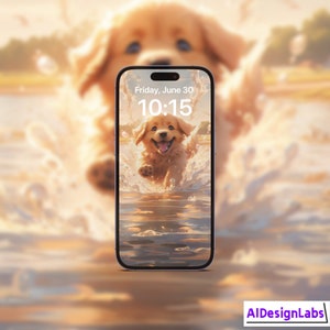 Golden Retriever Swims Under Water | iPhone Wallpaper | Cute Dog Wallpaper | Summer Wallpaper | Digital Download | Smartphone Wallpaper