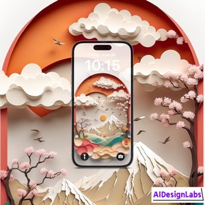 Sfondo per telefono ispirato allo stile cinese 1 / Sfondo per iPhone / Download digitale / Sfondo per smartphone