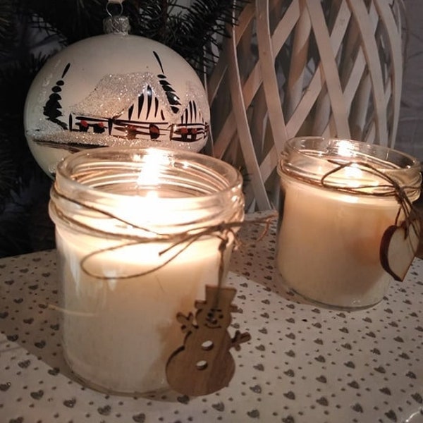 Handmade organic soy candles with a wooden wick