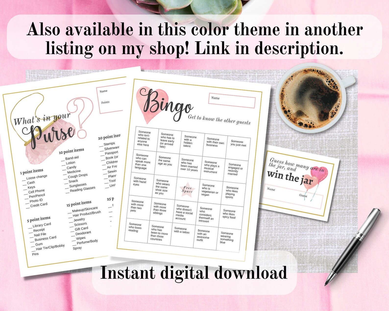 Cute Party Games Printables for Baby Shower, Bridal Shower, or Any ...