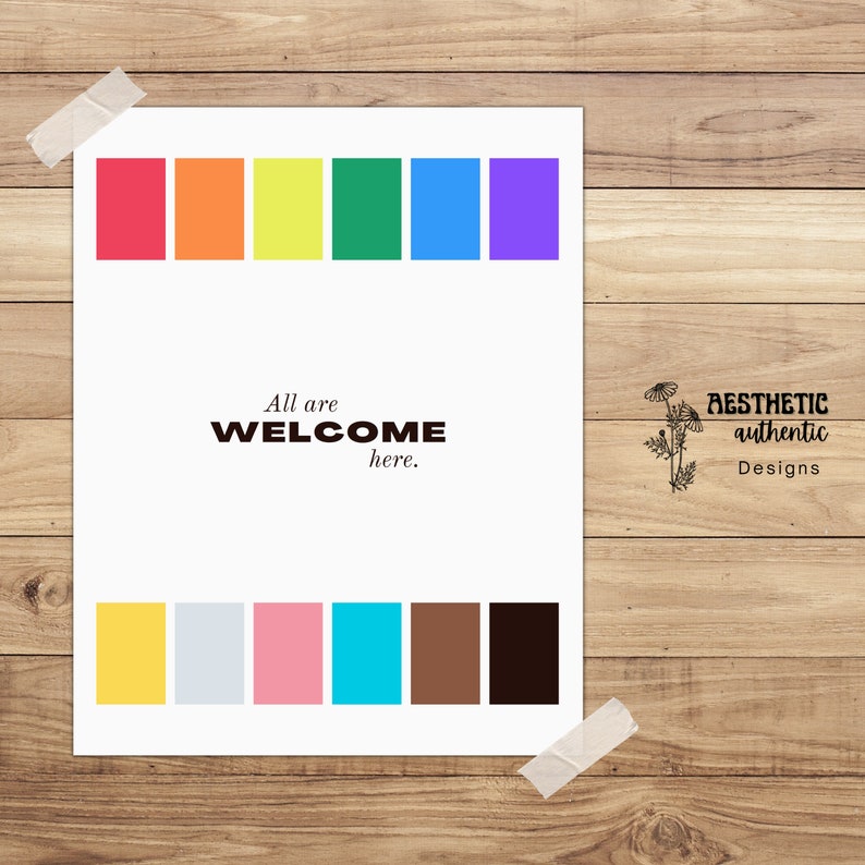 All Are Welcome Here Printable LGBTQ Welcome Sign Wall Art - Etsy