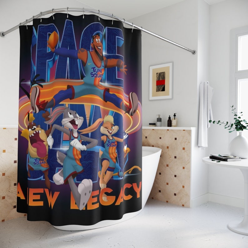 The Bugs Bunny Space Jam A New Legacy Polyester Shower Curtain Etsy
