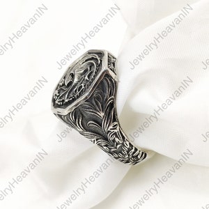Daenerys Targaryen Dragon Silver Ring, Dragon Fashion Ring, Fantasy Jewelry For Boyfriend, Men Ring with Got Dragon, Anniversary Gift