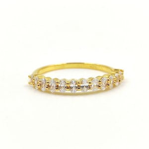 Moissanite Wedding Band White Gold Wedding Band Dainty Wedding Band Women Stacking Ring Rose Gold Promise Ring Sterling Silver Eternity Ring