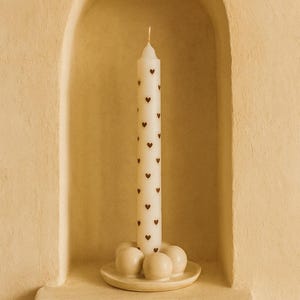 Hand-Painted Ceramic Candle Holder: Unique Pottery Candlestick