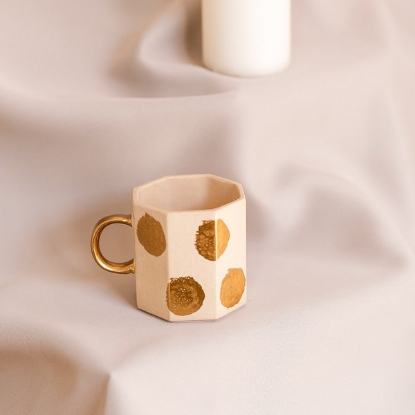 Gold Speckles Mug • Filter Coffee Mug • Latte Mug • Hot Chocolate Mug • Mug for Gift • New House Gift • Minimalist Mug