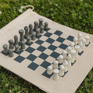 Chess Set with Chess Bag • Luxury Personalized Gift • Handmade Christmas Gifts