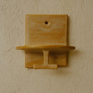 Handmade Ceramic Key Holder with Shelf: Unique Wall Decor Organizer