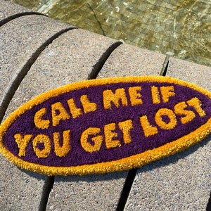 Tufted Rug “Call Me if You Get Lost” | Handmade Rug | Wall Hanging Decor