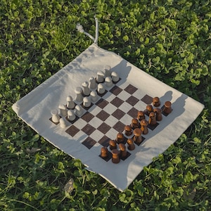 Chess Set with Chess Bag • Luxury Personalized Gift • Handmade Christmas Gifts