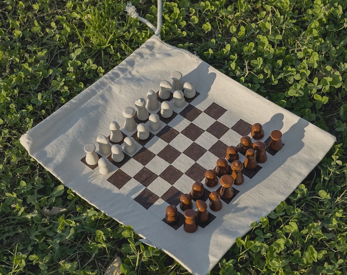 Ceramic Chess Set with Carry Bag: Personalized Luxury Gift