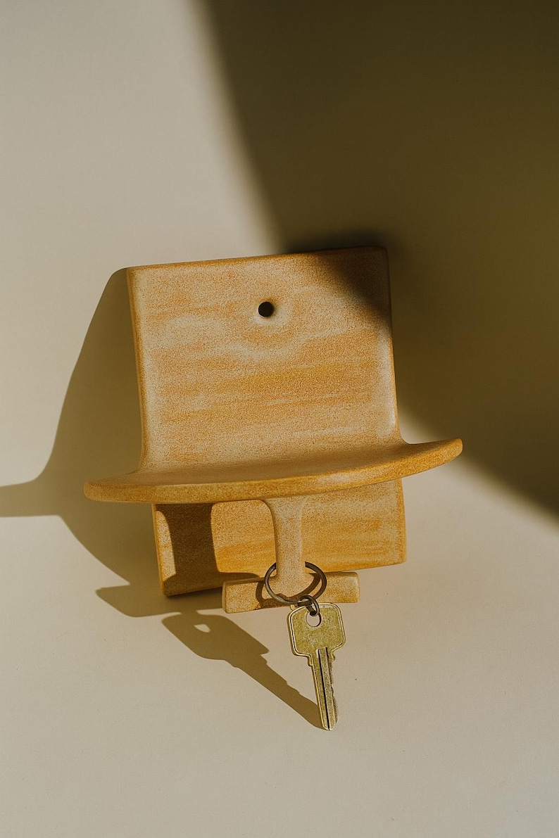 Handmade Ceramic Key Holder With Shelf: Unique Wall Decor Organizer - Etsy