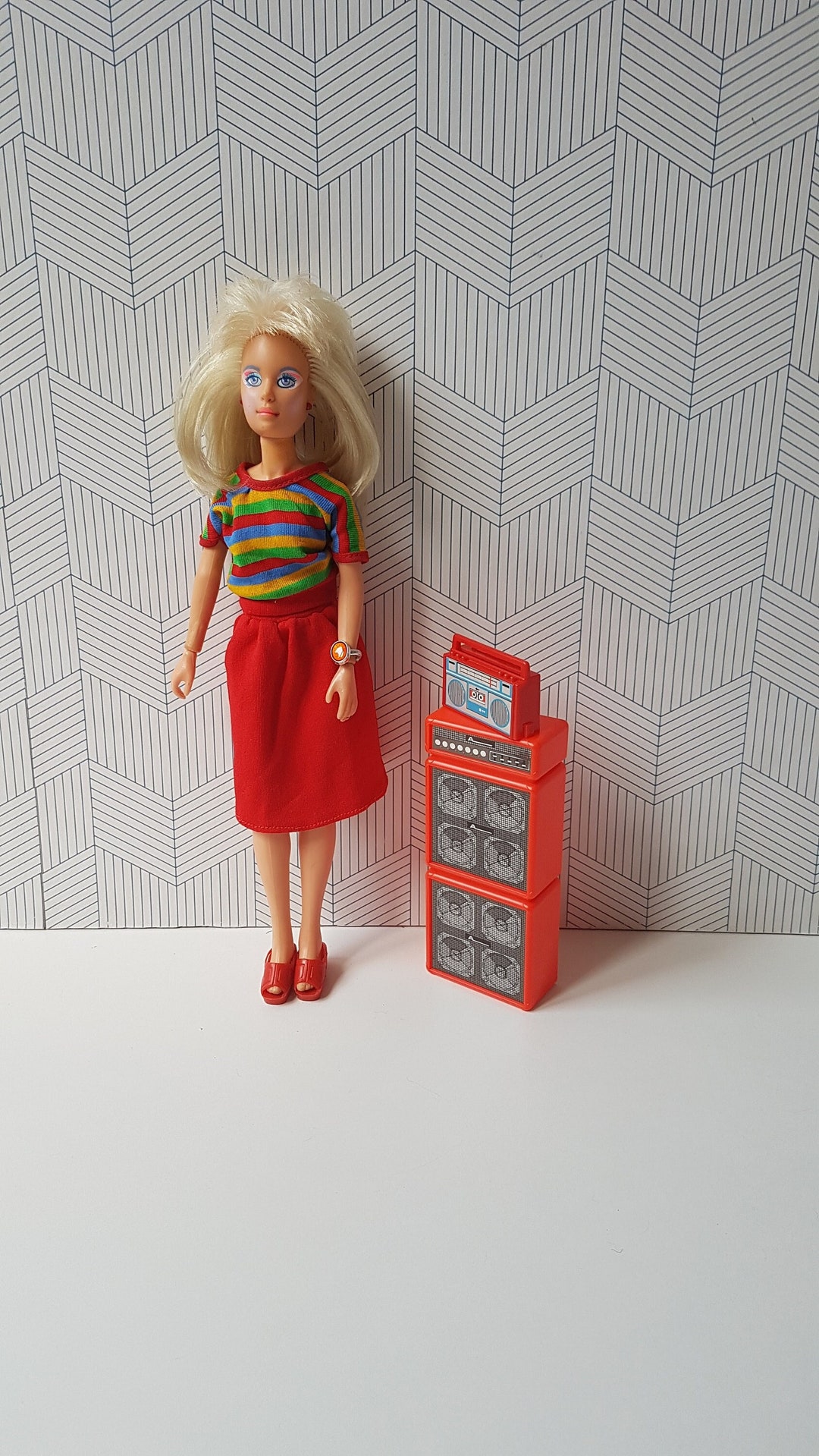 poupee vintage jem et les hologrammes paillettes n or rio 12,5