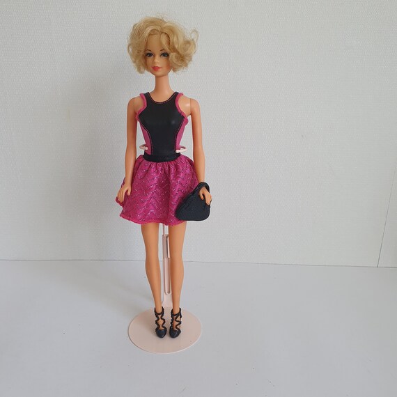 barbie black and pink dress Pink and Velvety Black Dress for Barbie Doll – Enjoy Life with Psoriasis main image 1