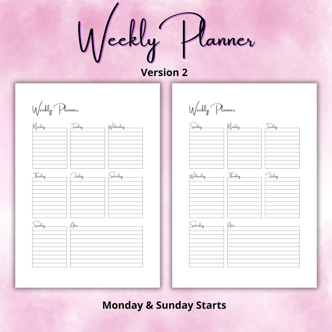 Weekly Planner Printable To-do List, Schedule, Agenda Week at a Glance ...