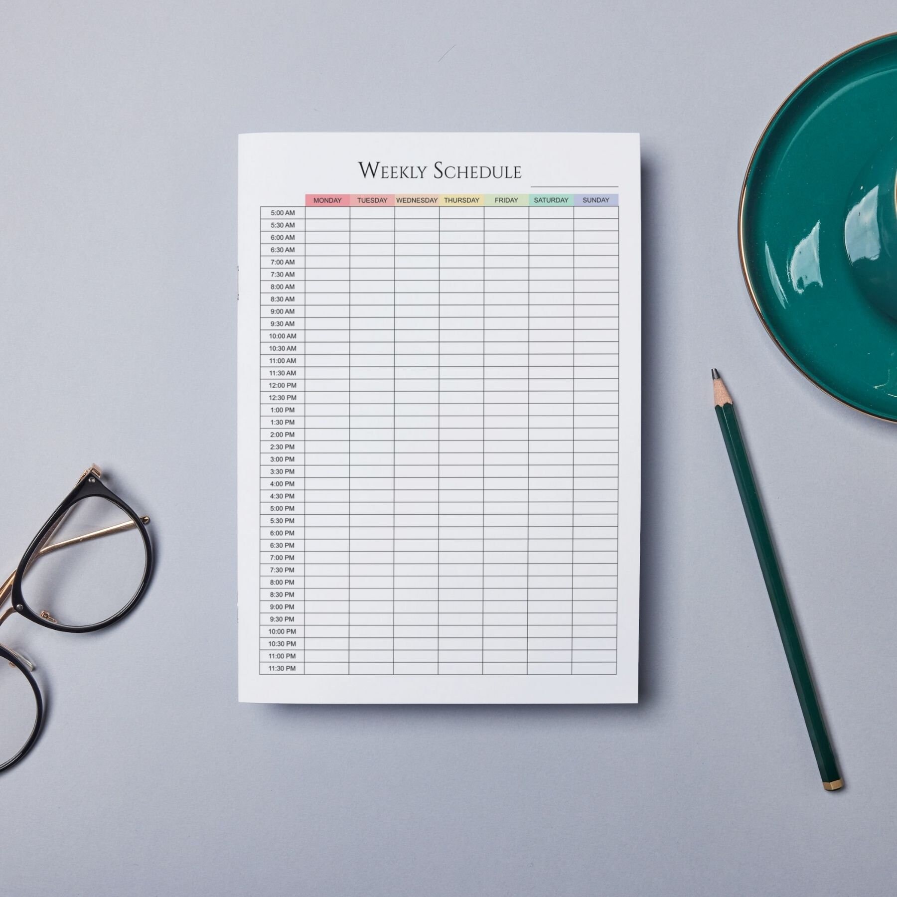 Half Hour Weekly Schedule, Weekly Planner Printable, Weekly to Do List ...
